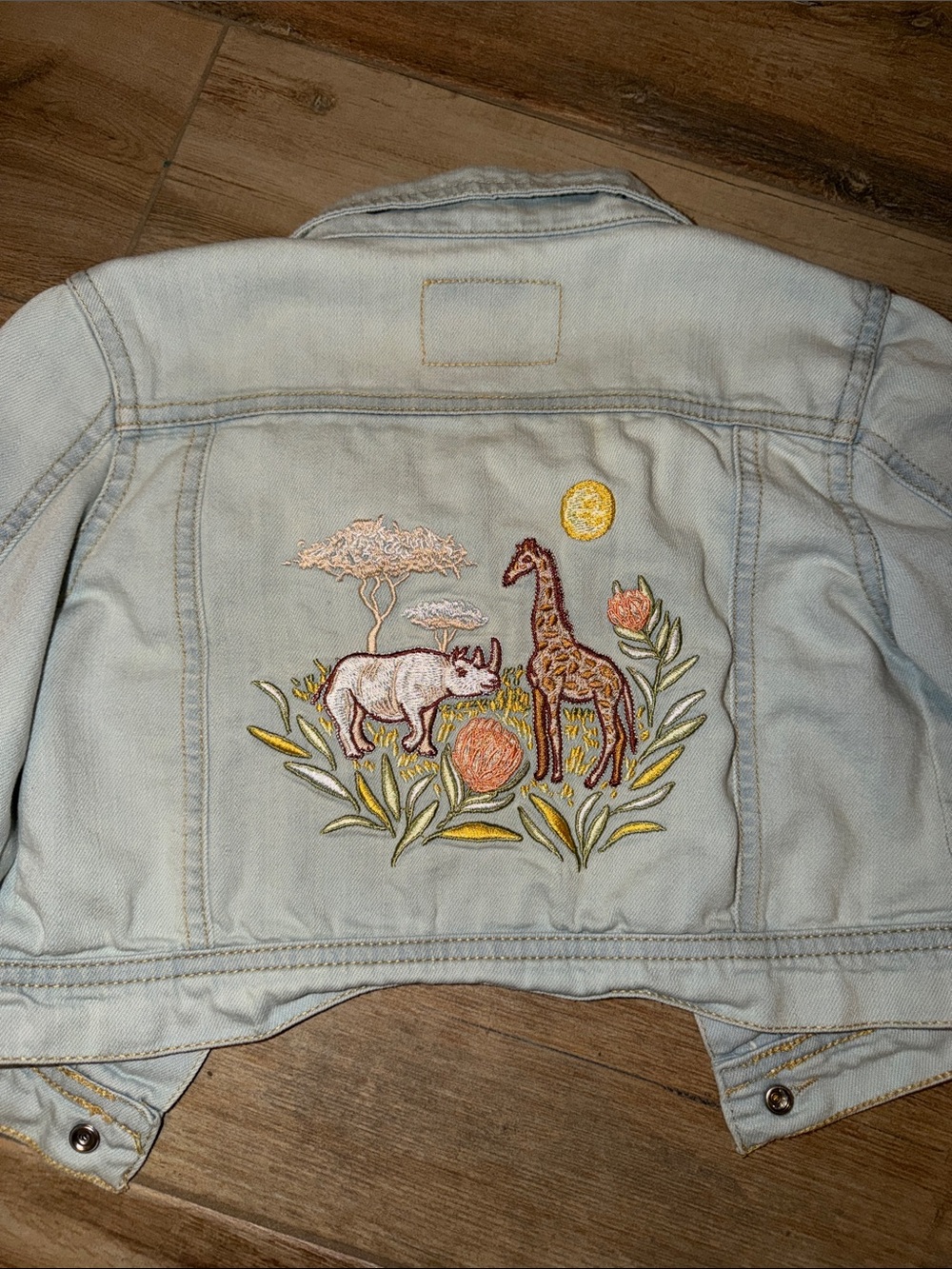 OshKosh B'gosh Light Blue Denim Jacket with Embroidered Safari Patch